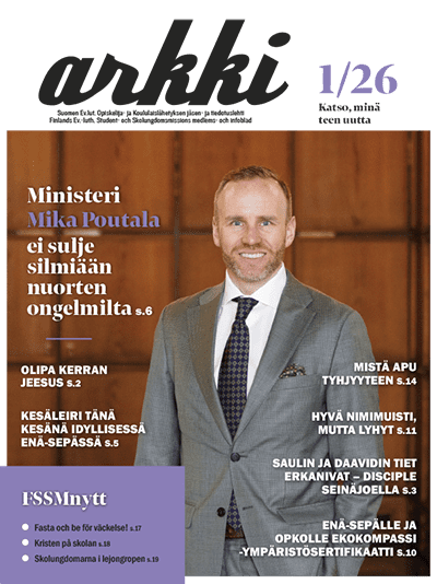 Arkki-lehden kansi 2026, kannessa Mika Poutala.